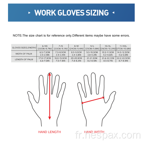 Gants de main en revêtement en fibre de carbone HESPAX Gants de la main